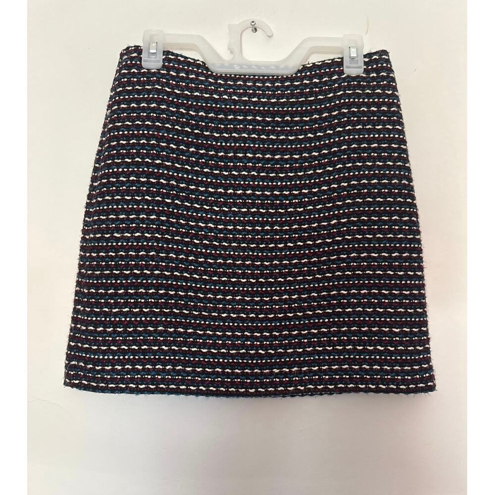 Ann Taylor Loft Tweed Stripe Mini Lined Back zip Sz 4
